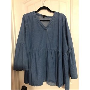 Chambray bell sleeve top